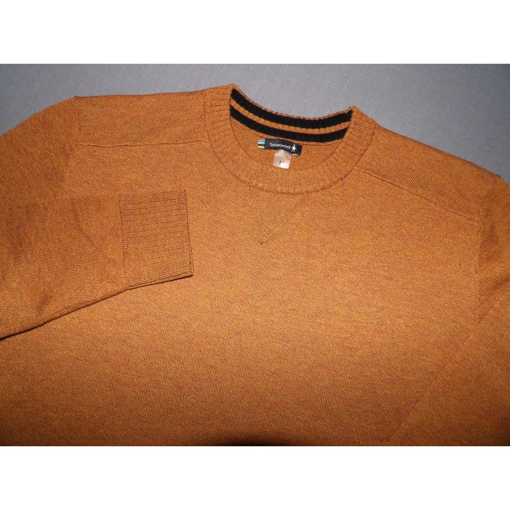 SmartWool 100% Merino Wool Orange Light Weight Crew Neck Sweater Men's Medium